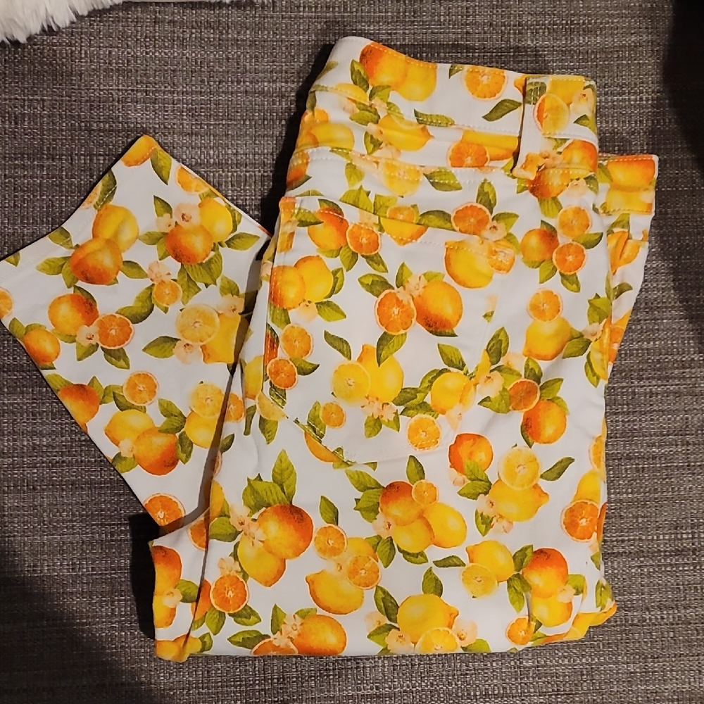 Talbots Floral Citrus Print Women Jegging Jeans